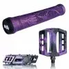 Demolition Parts Pack DEMOLITION Pédales Trooper Noir-violet + Poignées ODI Hucker Violet -France Accessoires Vélo Soldes Boutique pack demolition pedales trooper noir violet poignees odi hucker violet