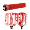 Demolition Parts Pack DEMOLITION Pédales Trooper Rouge-blanc + Poignées ODI Longneck Rouge -France Accessoires Vélo Soldes Boutique pack demolition pedales trooper rouge blanc poignees odi longneck rouge