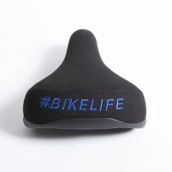 Selle BIKELIFE Noire Logo Bleu -France Accessoires Vélo Soldes Boutique selle bikelife noire logo bleu 2