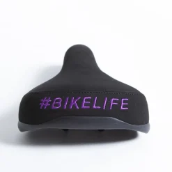 Selle BIKELIFE Noire Logo Violet 9 Selle BIKELIFE Noire Logo Violet -France Accessoires Vélo Soldes Boutique selle bikelife noire logo violet 3