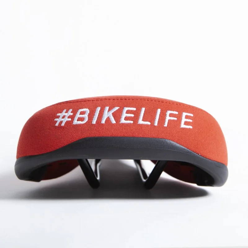Selle BIKELIFE Rouge Logo Blanc 4 Selle BIKELIFE Rouge Logo Blanc – Image 2