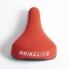 Selle BIKELIFE Rouge Logo Blanc -France Accessoires Vélo Soldes Boutique selle bikelife rouge logo blanc
